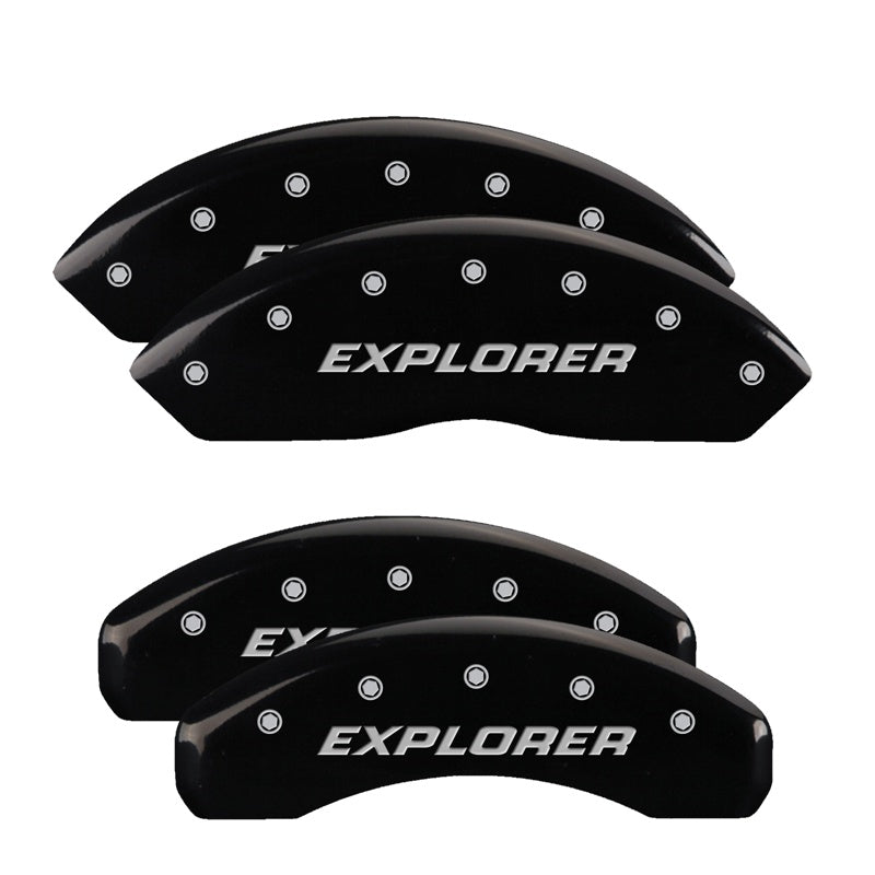 4-Caliper-Covers-Engraved-Front--Rear-Explorer2011-Black-Finish-Silver-Char-2010-Ford-Explorer