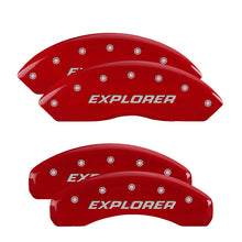 Load image into Gallery viewer, 4-Caliper-Covers-Engraved-Front--Rear-Explorer2011-Red-Finish-Silver-Char-2009-Ford-Explorer