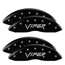Load image into Gallery viewer, 4-Caliper-Covers-Engraved-Front--Rear-Gen-2Viper-Black-Finish-Silver-Ch