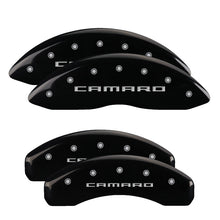 Load image into Gallery viewer, 4-Caliper-Covers-Engraved-Front--Rear-Gen-5Camaro-Black-Finish-Silver-Ch