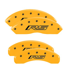 Load image into Gallery viewer, 4-Caliper-Covers-Engraved-Front--Rear-Gen-5Rs-Yellow-Finish-Black-Ch