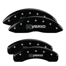 Load image into Gallery viewer, 4-Caliper-Covers-Engraved-Front--Rear-Gm-StyleHybrid-Black-Finish-Silver-Ch