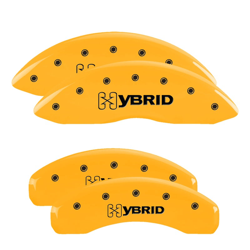 4-Caliper-Covers-Engraved-Front--Rear-Gm-StyleHybrid-Yellow-Finish-Black-Char-2009-Gmc-Envoy
