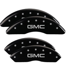 Load image into Gallery viewer, 4-Caliper-Covers-Engraved-Front--Rear-Gmc-Black-Finish-Silver-Ch