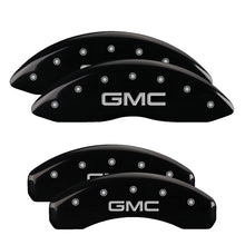 Load image into Gallery viewer, 4-Caliper-Covers-Engraved-Front--Rear-Gmc-Black-Finish-Silver-Ch