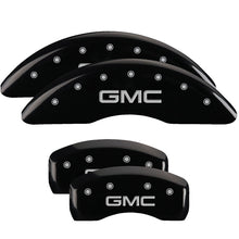 Load image into Gallery viewer, 4-Caliper-Covers-Engraved-Front--Rear-Gmc-Black-Finish-Silver-Ch