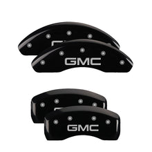 Load image into Gallery viewer, 4-Caliper-Covers-Engraved-Front--Rear-Gmc-Black-Finish-Silver-Char-2019-Gmc-Terrain