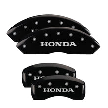 Load image into Gallery viewer, 4-Caliper-Covers-Engraved-Front--Rear-Honda-Black-Finish-Silver-Ch