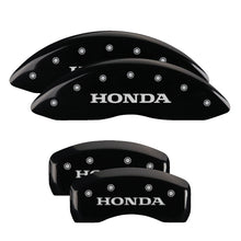 Load image into Gallery viewer, 4-Caliper-Covers-Engraved-Front--Rear-Honda-Black-Finish-Silver-Ch
