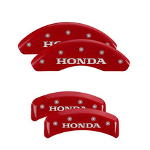 Load image into Gallery viewer, 4-Caliper-Covers-Engraved-Front--Rear-Honda-Red-Finish-Silver-Ch
