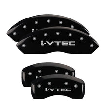 Load image into Gallery viewer, 4-Caliper-Covers-Engraved-Front--Rear-I-Vtec-Black-Finish-Silver-Ch