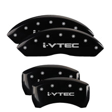 Load image into Gallery viewer, 4-Caliper-Covers-Engraved-Front--Rear-I-Vtec-Black-Finish-Silver-Ch