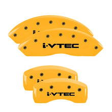 Load image into Gallery viewer, 4-Caliper-Covers-Engraved-Front--Rear-I-Vtec-Yellow-Finish-Black-Ch