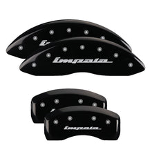 Load image into Gallery viewer, 4-Caliper-Covers-Engraved-Front--Rear-Impala-Black-Finish-Silver-Ch