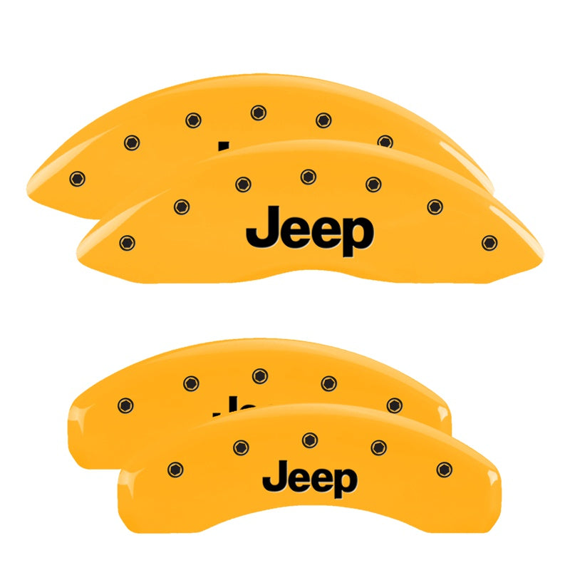 4-Caliper-Covers-Engraved-Front--Rear-Jeep-Yellow-Finish-Black-Char-1999-Jeep-Grand-Cherokee