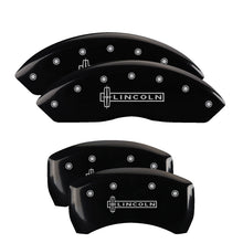 Load image into Gallery viewer, 4-Caliper-Covers-Engraved-Front--Rear-Lincoln-Black-Finish-Silver-Ch