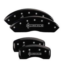 Load image into Gallery viewer, 4-Caliper-Covers-Engraved-Front--Rear-Lincoln-Black-Finish-Silver-Ch