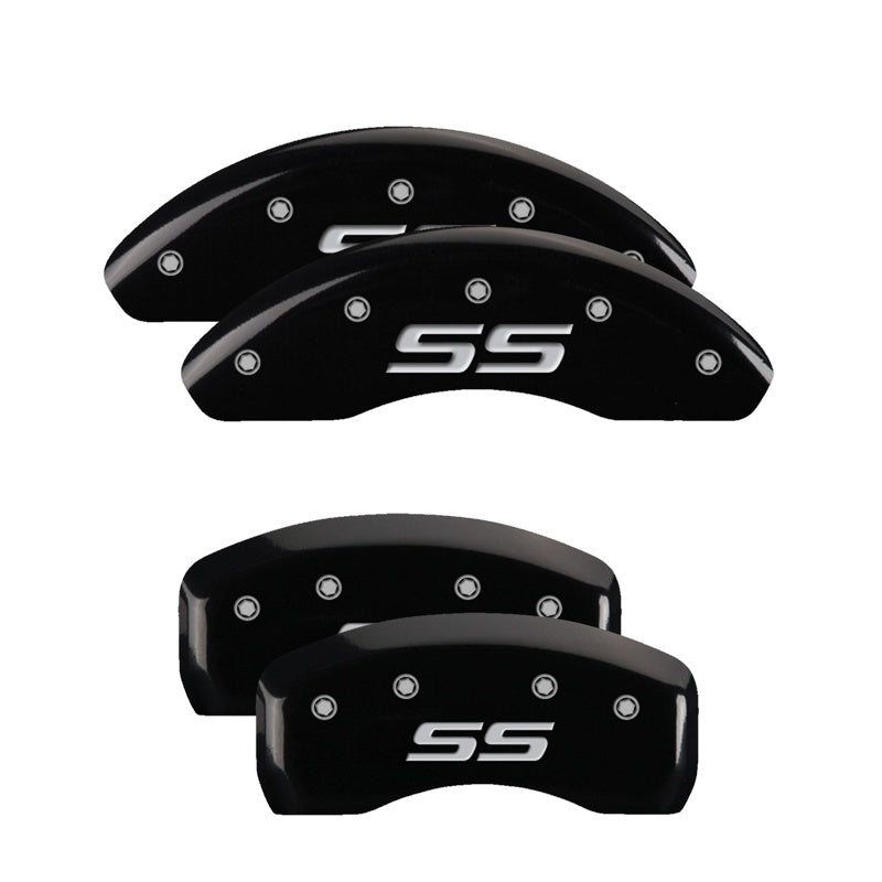 4-Caliper-Covers-Engraved-Front--Rear-Monte-Carlo-StyleSs-Black-Finish-Silver-Ch