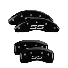 Load image into Gallery viewer, 4-Caliper-Covers-Engraved-Front--Rear-Monte-Carlo-StyleSs-Black-Finish-Silver-Ch