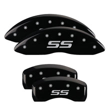 Load image into Gallery viewer, 4-Caliper-Covers-Engraved-Front--Rear-Monte-Carlo-StyleSs-Black-Finish-Silver-Ch