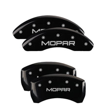 Load image into Gallery viewer, 4-Caliper-Covers-Engraved-Front--Rear-Mopar-Black-Finish-Silver-Ch