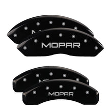 Load image into Gallery viewer, 4-Caliper-Covers-Engraved-Front--Rear-Mopar-Black-Finish-Silver-Ch