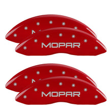 Load image into Gallery viewer, 4-Caliper-Covers-Engraved-Front--Rear-Mopar-Red-Finish-Silver-Ch