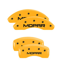 Load image into Gallery viewer, 4-Caliper-Covers-Engraved-Front--Rear-Mopar-Yellow-Finish-Black-Ch