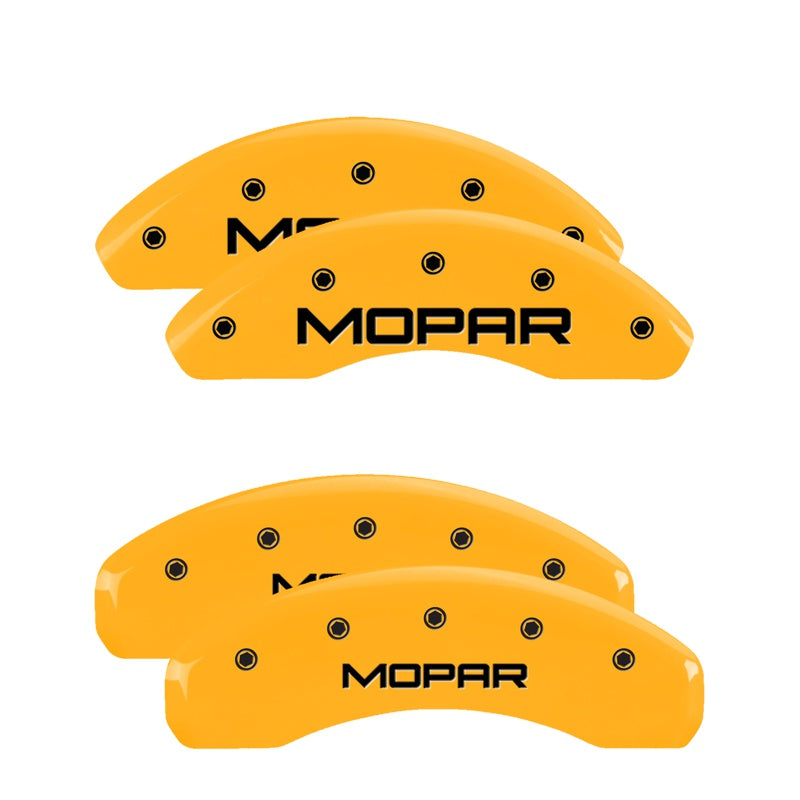 4-Caliper-Covers-Engraved-Front--Rear-Mopar-Yellow-Finish-Black-Char-1999-Chrysler-Prowler