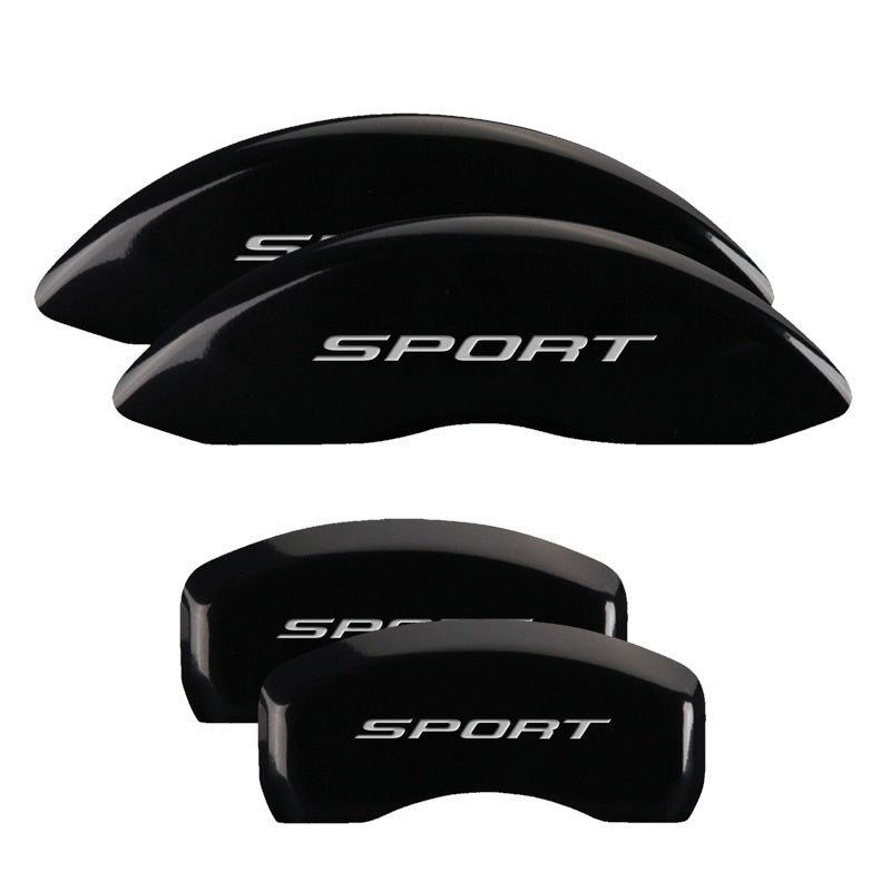 4-Caliper-Covers-Engraved-Front--Rear-No-BoltsSport-2015-Black-Finish-Silver-Ch