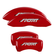 Load image into Gallery viewer, 4-Caliper-Covers-Engraved-Front--Rear-No-BoltsSport-Red-Finish-Silver-Ch