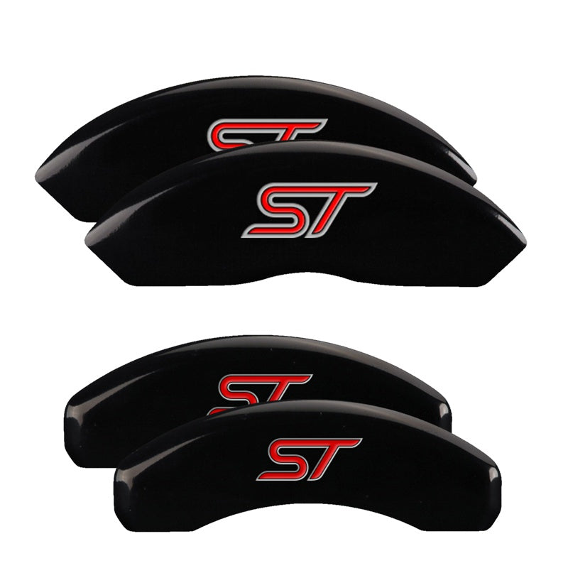 4-Caliper-Covers-Engraved-Front--Rear-No-BoltsSt-Black-Finish-Silver-Char-2017-Ford-Fusion