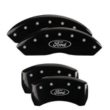 MGP 10198SFRDBK Set of 4: Black finish, Silver Ford Oval Logo