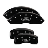 MGP 10040SFRDBK Set of 4: Black finish, Silver Ford Oval Logo
