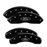 MGP 10024SFRDBK Set of 4: Black finish, Silver Ford Oval Logo