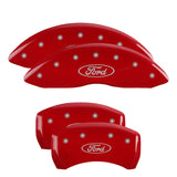 MGP 10222SFRDRD Set of 4: Red finish, Silver Ford Oval Logo