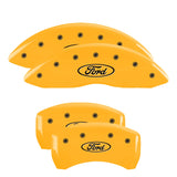 MGP 10222SFRDYL Set of 4: Yellow finish, Black Ford Oval Logo