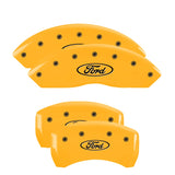 MGP 10198SFRDYL Set of 4: Yellow finish, Black Ford Oval Logo