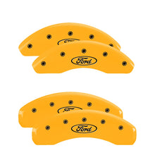 Load image into Gallery viewer, 4-Caliper-Covers-Engraved-Front--Rear-Oval-LogoFord-Yellow-Finish-Black-Char-1998-Ford-Ranger