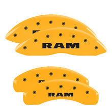Load image into Gallery viewer, 4-Caliper-Covers-Engraved-Front--Rear-Ram-Yellow-Finish-Black-Char-2007-Dodge-Durango
