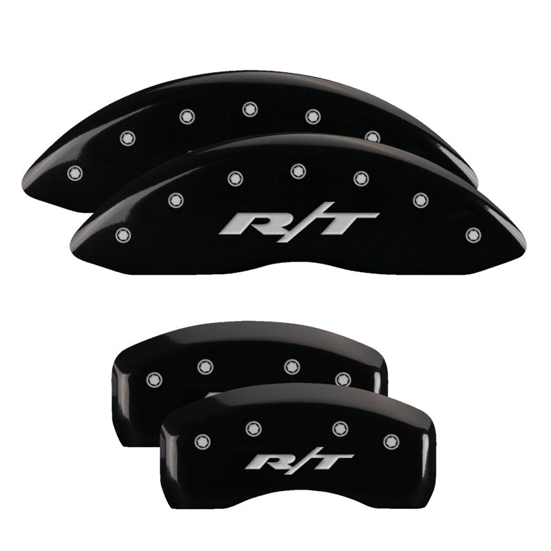 4-Caliper-Covers-Engraved-Front--Rear-Rt-Black-Finish-Silver-Ch