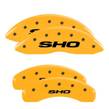 Load image into Gallery viewer, 4-Caliper-Covers-Engraved-Front--Rear-Sho-Yellow-Finish-Black-Ch