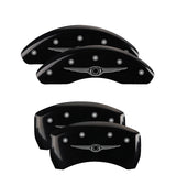 MGP 32011SCW1BK Set of 4: Black finish, Silver Chrysler Wing Style 1
