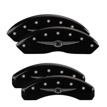 Load image into Gallery viewer, 4-Caliper-Covers-Engraved-Front--Rear-Style-1Chrysler-Wing-Black-Finish-Silver-Ch