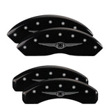 MGP 32021SCW1BK Set of 4: Black finish, Silver Chrysler Wing Style 1