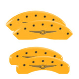 MGP 32021SCW1YL Set of 4: Yellow finish, Black Chrysler Wing Style 1