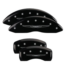 Load image into Gallery viewer, 4-Caliper-Covers-Engraved-Front--Rear-Style-2Chrysler-Wing-Black-Finish-Silver-Ch