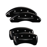 MGP 32022SCW2BK Set of 4: Black finish, Silver Chrysler Wing Style 2