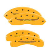 MGP 32021SCW2YL Set of 4: Yellow finish, Black Chrysler Wing Style 2