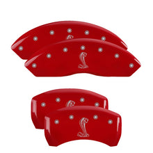 Load image into Gallery viewer, 4-Caliper-Covers-Engraved-Front--Rear-Tiffany-Snake-Red-Finish-Silver-Ch